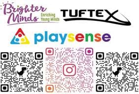 Brighter Minds, TUFTEX, playsense and partner QR codes